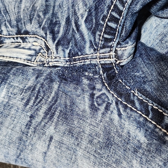 MISS ME EMBROIDERED FAUX-FLAP RHINESTONES ACID-WASH SIGNATURE SKINNY DEN… - Picture 12 of 15